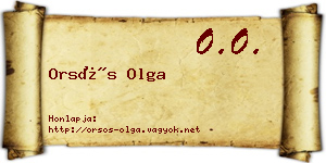 Orsós Olga névjegykártya