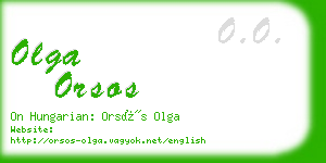 olga orsos business card